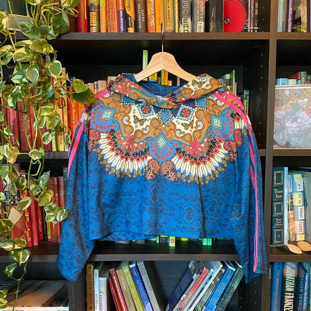 Adidas Cropped Butterfly Mosaic Sweatshirt